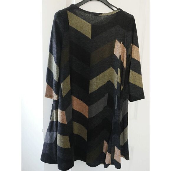 Egs California Women's Multi Color Chevron A-Line Mini Dress M - Picture 4 of 9